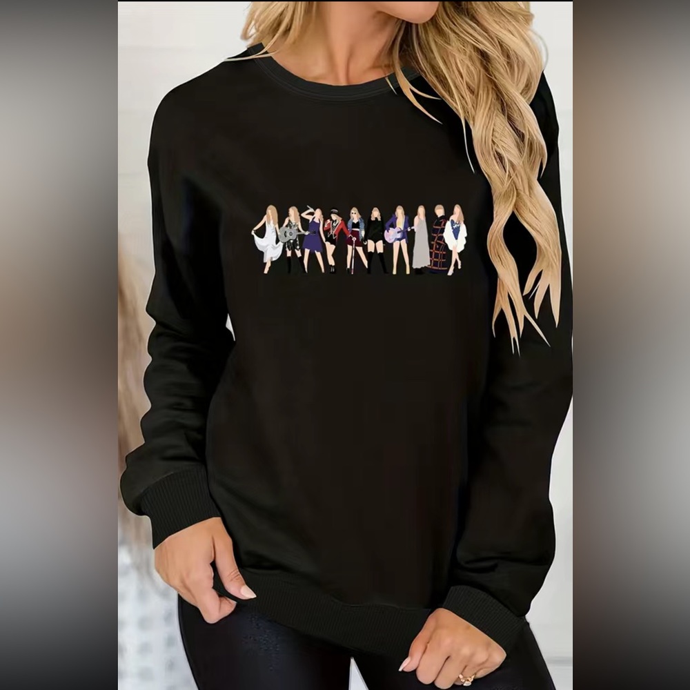 Taylor Swift Black Thin Sweatshirt sizes S and L